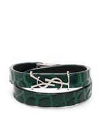 Saint Laurent bracelet multi-tours à plaque logo - Vert