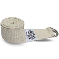 Katoenen Yoga Riem Wit met D-Ring - 248 cm - thumbnail