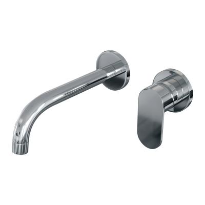 Brauer Chrome Edition ColdStart wastafelkraan inbouw gebogen uitloop en rozetten model C1 chroom
