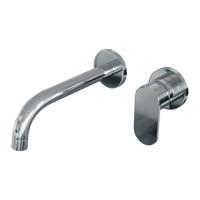 Brauer Chrome Edition ColdStart wastafelkraan inbouw gebogen uitloop en rozetten model C1 chroom