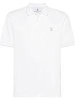 Brunello Cucinelli polo en coton à logo brodé - Blanc