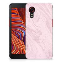 Samsung Galaxy Xcover 5 TPU Siliconen Hoesje Marble Pink - Origineel Cadeau Vriendin