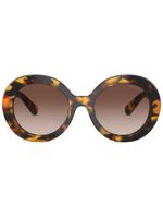 Miu Miu Eyewear lunettes de soleil rondes à effet écailles de tortue - Vert