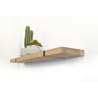 Looox Wooden Wall Shelf Solo 60cm, eiken old grey, ophanging mat zwart