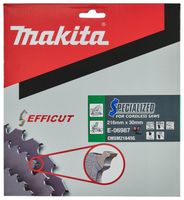 Makita E-06987 Cirkelzaagblad 216 x 30 x 2 mm Aantal tanden: 45 1 stuk(s) - thumbnail