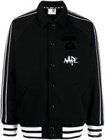 AAPE BY *A BATHING APE® veste bomber rayée à logo imprimé - Noir