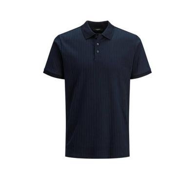 JACK & JONES PREMIUM regular fit polo Isaac met textuur donkerblauw JACK & JONES PREMIUM regular fit polo Isaac met textuur donkerblauw
