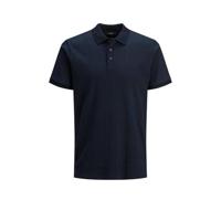 JACK & JONES PREMIUM regular fit polo Isaac met textuur donkerblauw