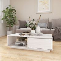 Salontafel 110x50x33,5 cm massief grenenhout wit - thumbnail