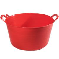 Flexibele emmer/kuip - rood - kunststof - rond - 26 liter - 49 x 44 x 27 cm - wasmand