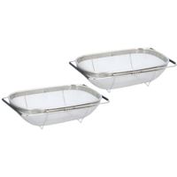 Set van 2x stuks RVS keuken vergiet/zeef uitschuifbaar 35 cm