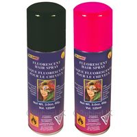 Haarverf/haarspray - 2x - roze/zwart - spuitbus - 125 ml - Carnaval/halloween