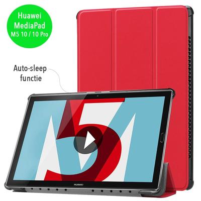 3-Vouw sleepcover hoes - Huawei MediaPad M5 10.8 inch / 10.8 inch Pro - rood 3-Vouw sleepcover hoes - Huawei MediaPad M5 10.8 inch / 10.8 inch Pro - rood