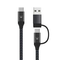 Ewent EW9918 USB-kabel 1 m USB 3.2 Gen 1 (3.1 Gen 1) USB C Zwart
