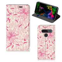 LG G8s Thinq Smart Cover Pink Flowers