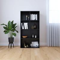 vidaXL Boekenkast/dressoir 66x30x130 cm spaanplaat zwart