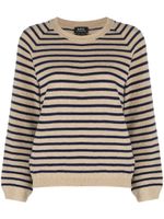 A.P.C. pull en laine Lilas à rayures - Tons neutres