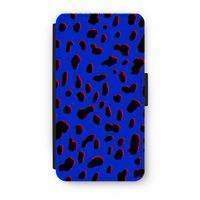 Blue Leopard: iPhone XS Flip Hoesje