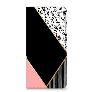 Samsung Galaxy A14 4G Stand Case Zwart Roze Vormen