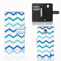 Nokia 2 Telefoon Hoesje Zigzag Blauw
