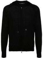 Tagliatore cardigan en laine à fermeture zippée - Noir