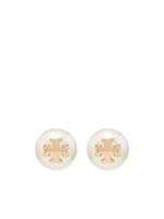 Tory Burch puces d'oreilles en perles à plaque logo