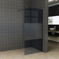 Inloopdouche 90x200cm Antikalk Rook/Mat Glas 8mm Veiligheidsglas Excl. Stabilisatiestang en Profielset