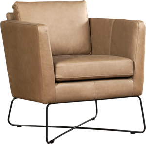 Grijze leren moderne design fauteuil Crossover - Rancho Leer Stone (grijs leer)