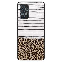 Samsung Galaxy A32 4G glazen hardcase - Leopard lines