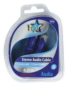 HQ SA-010-0.2 audio kabel 0,2 m 2.5mm 3.5mm Blauw, Grijs