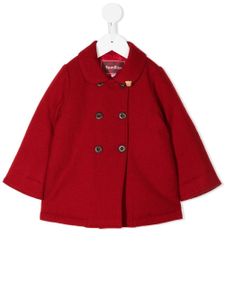 Familiar double-breasted wool coat - Rouge