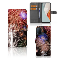 OnePlus Nord N100 Wallet Case met Pasjes Vuurwerk