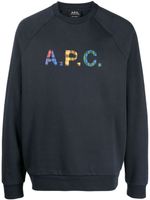 A.P.C. sweat Shaun à logo tartan - Bleu