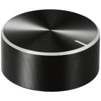 TRU COMPONENTS TC-11696500 Draaiknop Met knopmarkering Zwart (Ø x h) 30 mm x 13 mm Aluminium, Plastic 1 stuk(s)