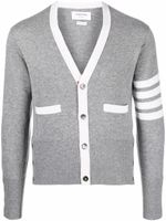 Thom Browne cardigan à détail 4 bandes signature - Gris