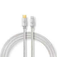 Nedis Premium 8-pins Lightning naar USB-C kabel - USB2.0 - tot 20V/3A / aluminium - 2 meter