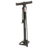 Zwarte fietspomp met extra verloopstukken 63 cm   -