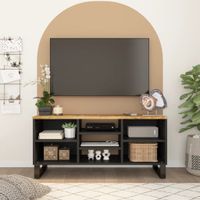 Tv-meubel 100x33x46 cm massief mangohout en bewerkt hout