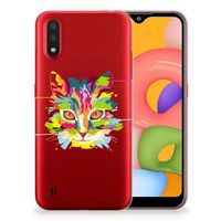 Samsung Galaxy A01 Telefoonhoesje met Naam Cat Color