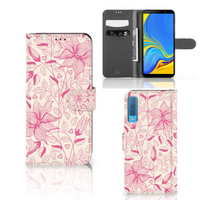 Samsung Galaxy A7 (2018) Hoesje Pink Flowers - thumbnail