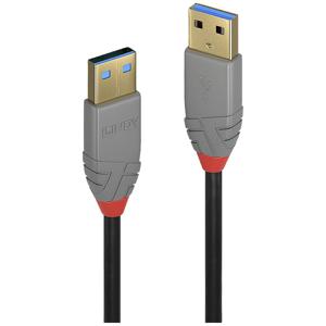 LINDY USB-kabel USB 3.2 Gen1 (USB 3.0 / USB 3.1 Gen1) USB-A stekker, USB-A stekker 3.00 m Zwart, Grijs 36753