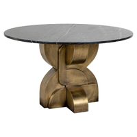 Richmond Ronde Eettafel Maddox Marmer, 130cm - Goud - thumbnail