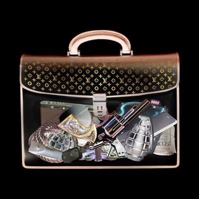 Wanddecoratie Louis Bag | Goud Multicolor