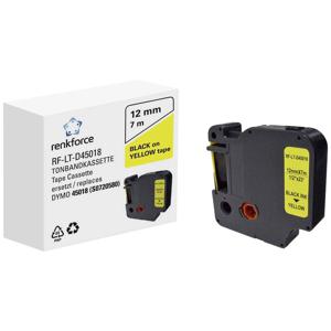 Labeltape Renkforce RF-LT-D45018 Compatibel vervangt DYMO D1 - 45018 12 mm Tapekleur: Geel Tekstkleur: Zwart 7 m