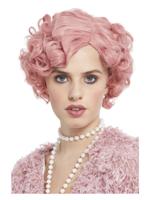 Deluxe 20s Flirty Flapper Wig Pastel Pink