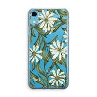 Wit bloemenpatroon: iPhone XR Transparant Hoesje