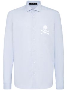 Philipp Plein chemise Sugar Daddy à tête de mort brodée - Bleu