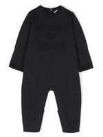 Emporio Armani Kids grenouillère en coton à logo brodé - Noir