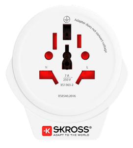 Skross 1.500267 netstekker adapter Type G (VK) Universeel Wit