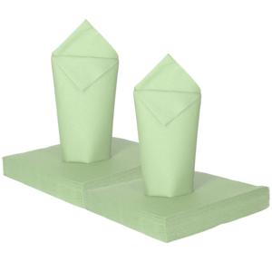 Feest servetten - 80x - mintgroen - 3 laags - 33 x 33 cm